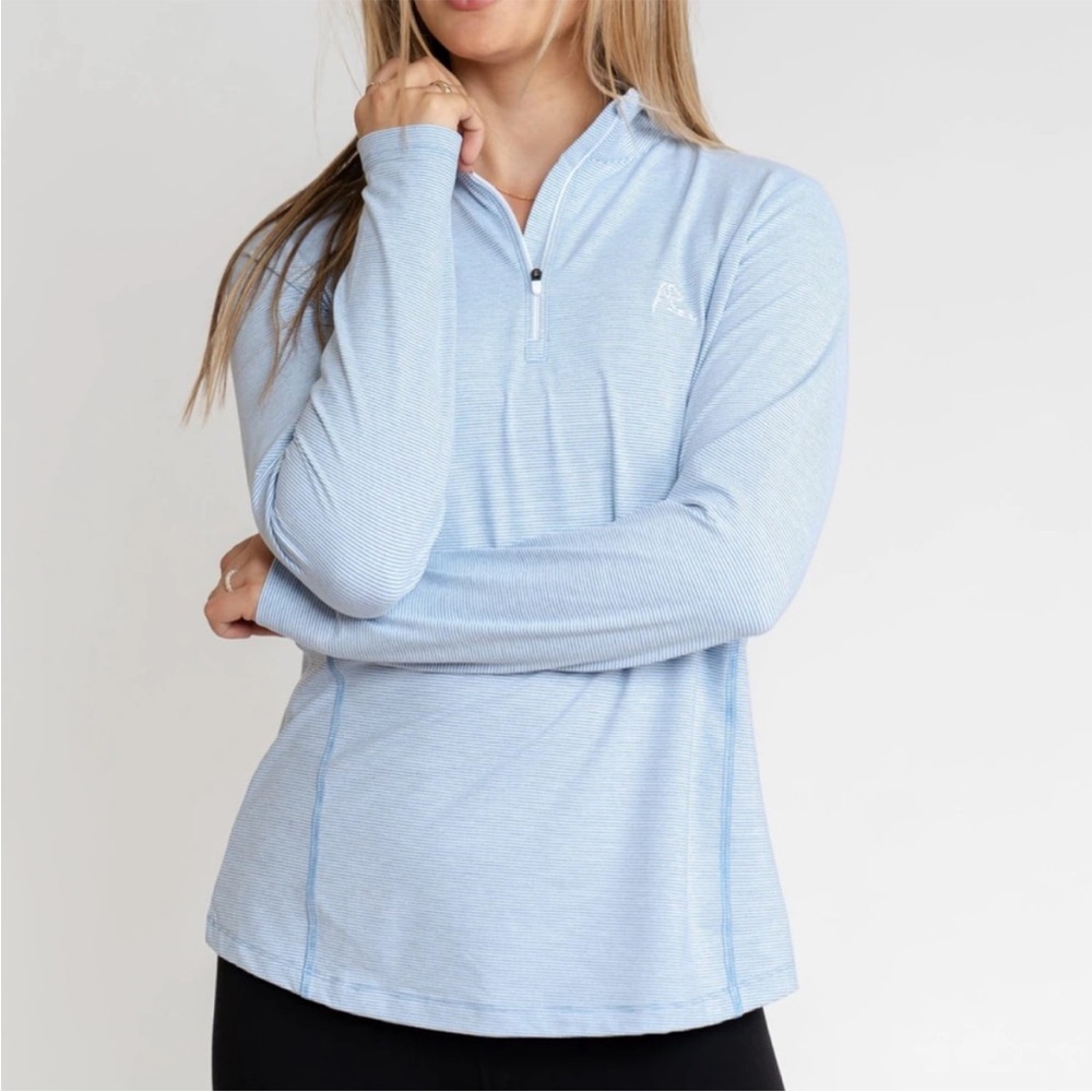 Rhoback Light Blue Quarter-Zip Performance Top